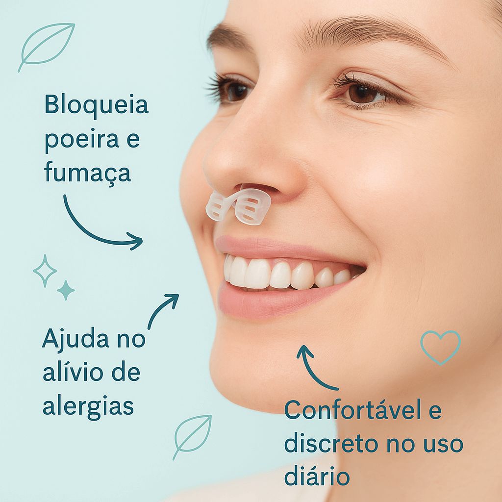 Filtro Nasal Invisível Antipoluição – Respire Ar Puro com Conforto
