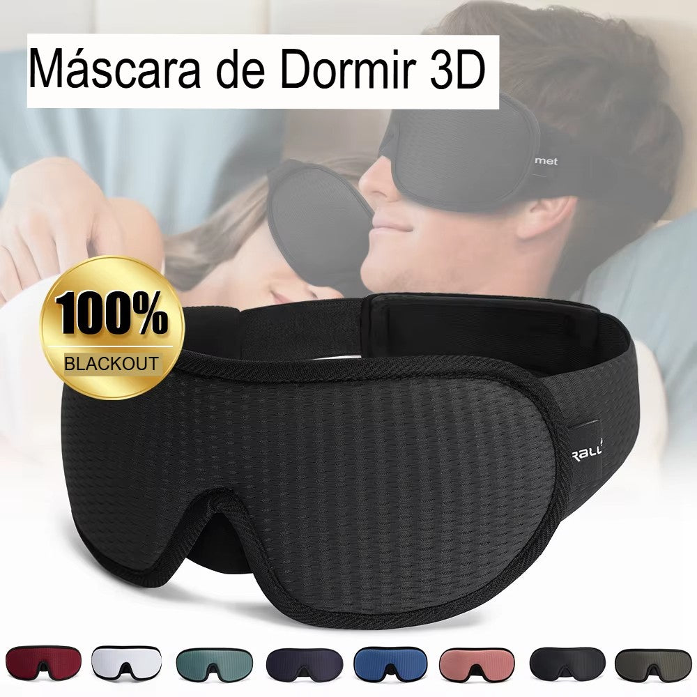 Máscara para Dormir 3D Acolchoada e Macia – Bloqueio de Luz