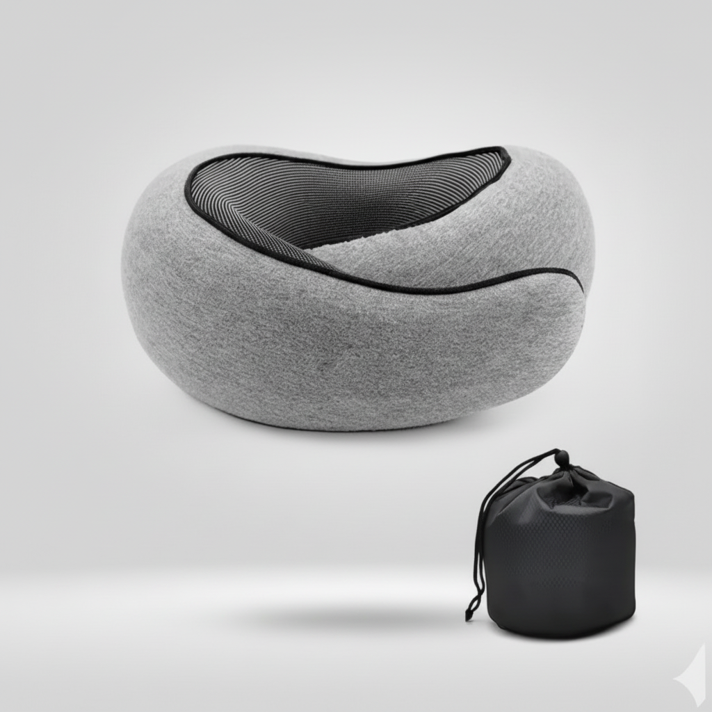 ViajaLeve – Travesseiro de Pescoço com Espuma de Memória