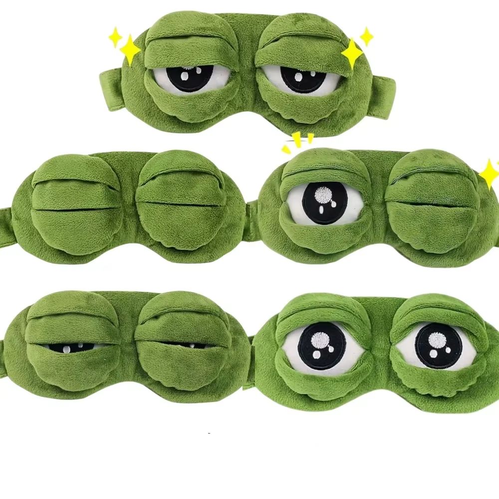 Máscara Para Dormir Sapo Divertido – Macia e Portátil para Viagem