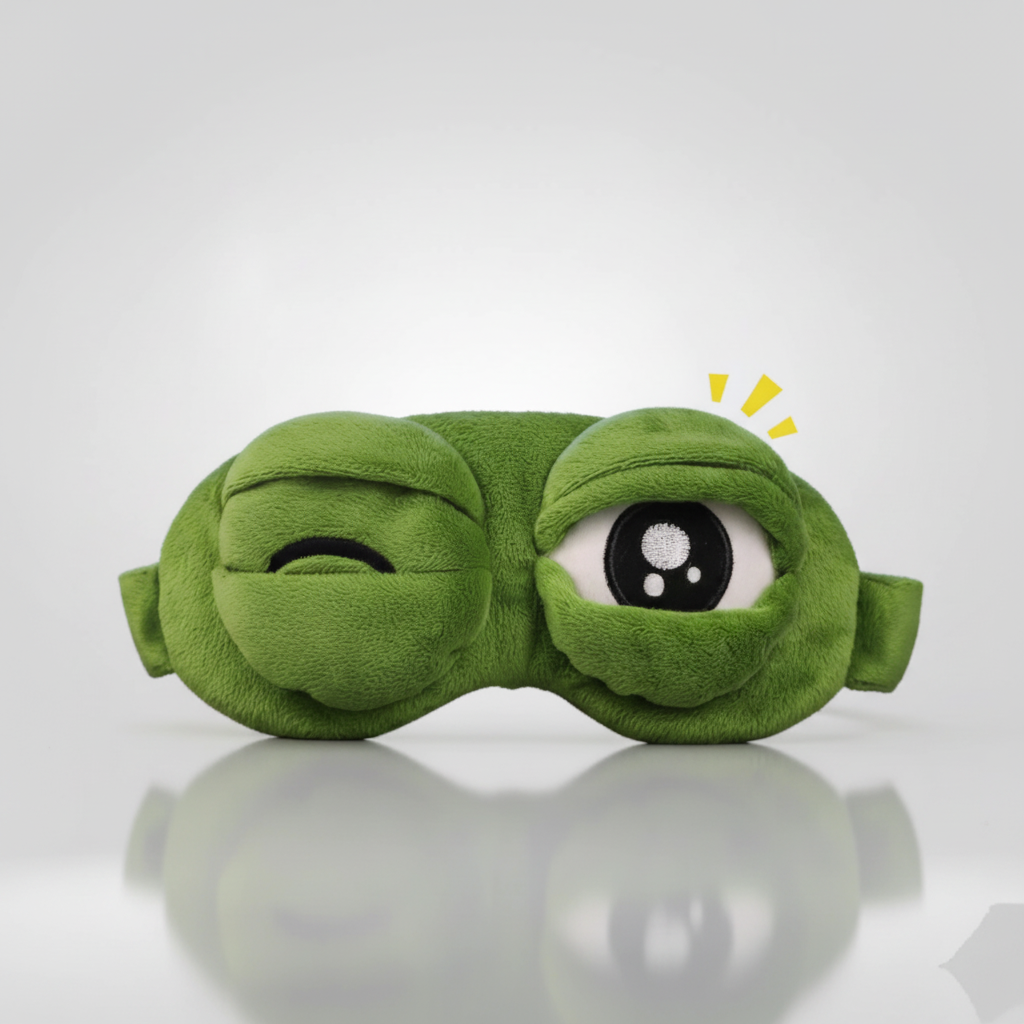 Máscara Para Dormir Sapo Divertido – Macia e Portátil para Viagem